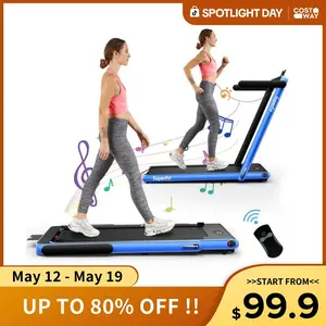 COSTWAY Walking Pad, 7.5 MPH Foldable Treadmill with Smart App & Remote Control, Bluetooth LED Monitor, Small Spaces Compact Running Machine, Folding Portable Under Desk Treadmill for Home Office