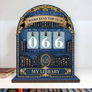 Vintage Books Read Tracker Sign, Book Reading Counter Tracker, Book Lover Gifts, Free Book Ornament Suncatcher, Reading Tracker, Library Decor, Books Read This Year Counter, Reading Lover Gift