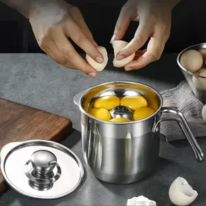 Premium 304 Stainless Steel Egg Separator, Quick and Easy Egg and Yolk Separation, Essential Kitchen Tool for Healthy Cooking and Baking