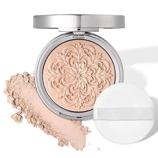 2-in-1 Superfreezed Pressed Setting Powder – Set & Prime Powder Foundation Compact, Oil Control | Hydrating | Long-Lasting | Alcohol-Free | Paraben-Free | Smooth Matte Finish (Light)