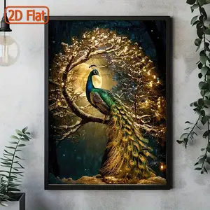 Vibrant Nature-Inspired Wall Decor, Modern Home Art for Living Room & Bedroom, Colorful Animal Print on Canvas, Peacock Decor