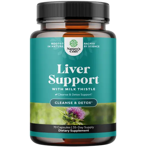 Nature's Craft Liver Support With Milk Thistle - Silymarin Milk Thistle Supplements with Dandelion Root, Choline, Beetroot & Artichoke Extract Herbal Supplement Antioxidant Supplement
