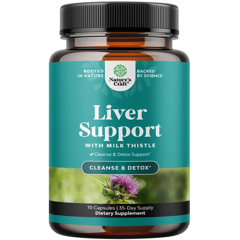 Nature's Craft Liver Support With Milk Thistle - Silymarin Milk Thistle Supplements with Dandelion Root, Choline, Beetroot & Artichoke Extract Herbal Supplement Antioxidant Supplement
