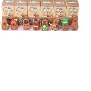 Surprised Blind Box Capybara Doll Toy Key Chain Children's Hole Music Lottery Decompression Toys Cartoon Capybara Backpack Decor