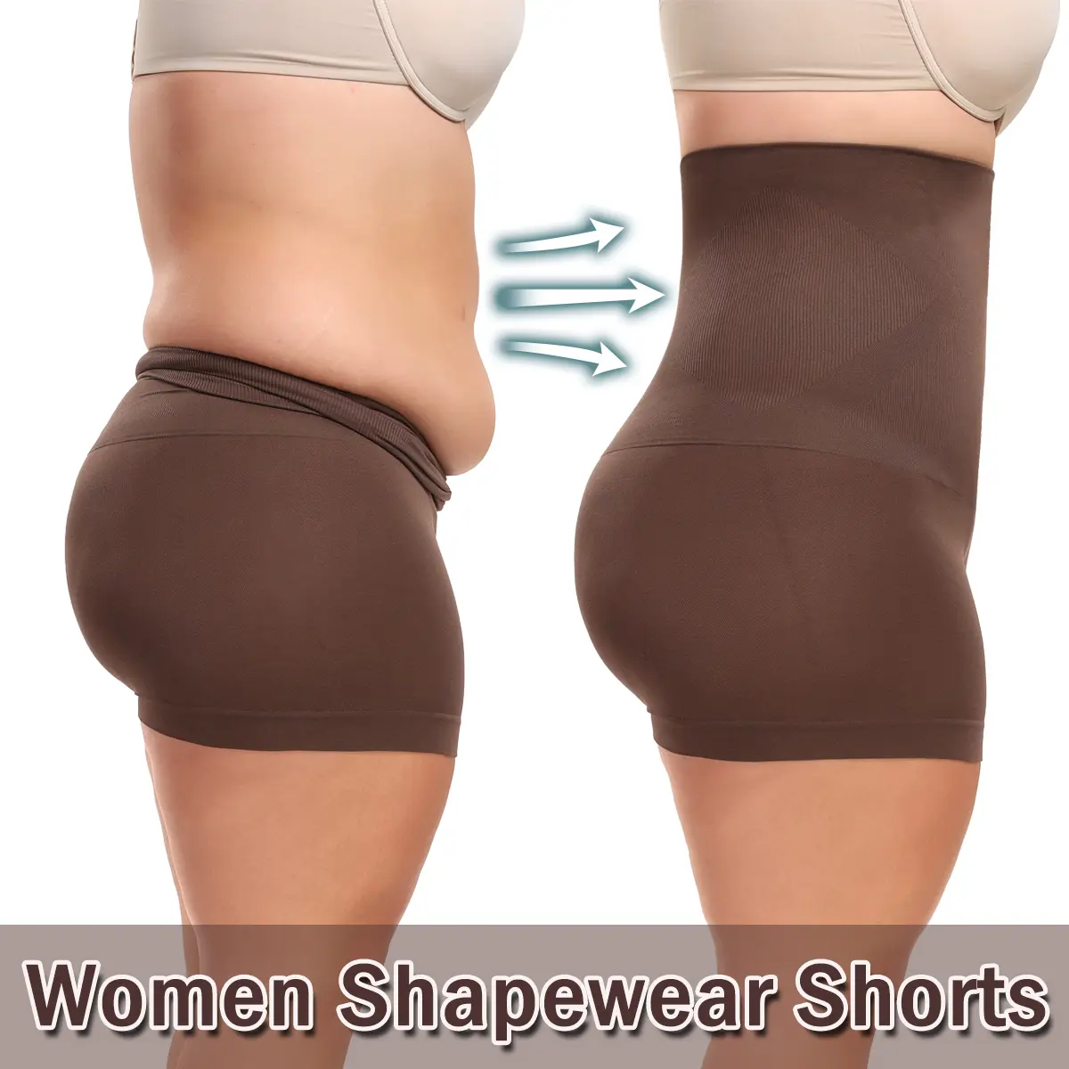 【Plus Size】Women's Polyamide Shapewear Underwear with Highwaist Tummy Control, Body Contouring Thigh Shaper for a Flat Belly, Compression Shapewear Underwear, Invisible Tummy Control, Lady, Wedding