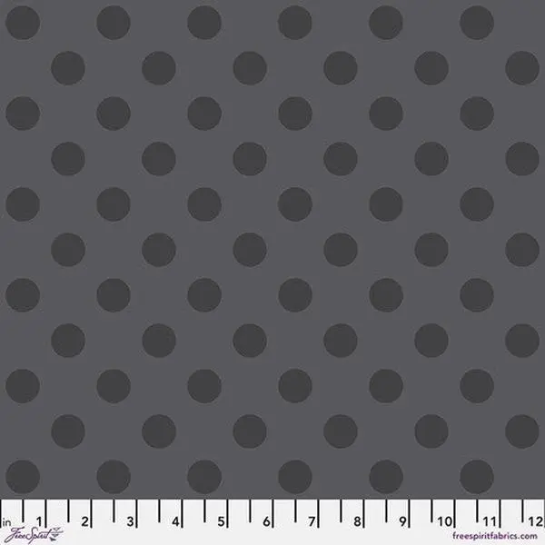 Fabric FreeSpirit Tula Pink Carbon Pom Pom True Colors Graywork by the Quarter Yard PWTP118.CARBON