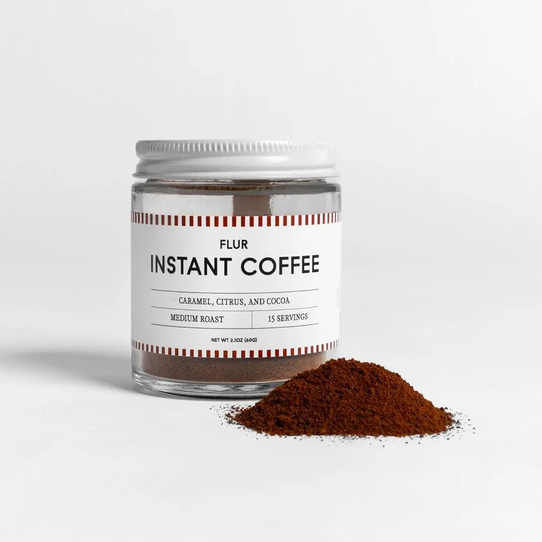 FLUR Instant Coffee (15 Servings) – Freeze Dried Specialty Instant Coffee – Perfect for Lattes, Iced Coffee & Espresso Drinks – Just Add Water - Freshly Roasted