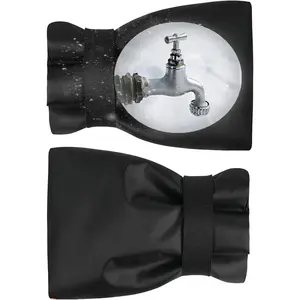 Outdoor Faucet Cover Socks for Winter Freeze Protection, 5.9" W x 9" H, Hose Bib Covers for Wall Taps Outside,  & Frost Free Insulated Spigot Cover, 2 count Faucet Socks Black