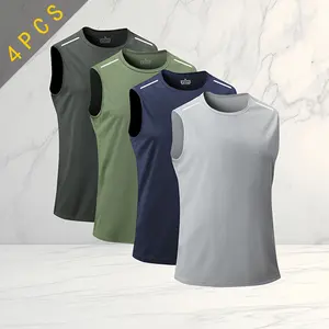4-pack sleeveless sports top, trendy athletic style, made with skin-friendly breathable material, suitable for both gym workouts and outdoor jogs, excellent value for money Fitness Outfits Exercise Activewear