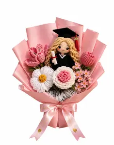 { BEST SELLER }  Gift with Custom Full Graduate Doll & Flowers, Crochet Graduation Bouquet, Class of 2026