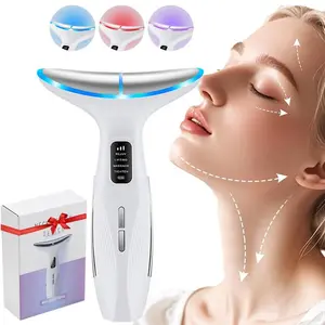 3 Colors Light Facial & Neck Massager, 4 Modes Adjustable Facial & Neck Massage Tool, Professional Skin Care Tool for Women