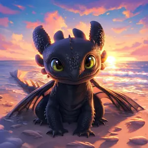 5D DIY Full Drill Round Diamond Painting - Diamond Art Kit Cute Black Dragon Mosaic, Canvas - DIY Decorative Painting, Home Wall Decor, Suitable for Halloween and Christmas, Birthday and Anniversary Gifts