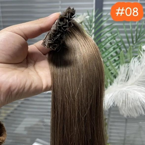 Capsule K Tip V Tip Fusion Keratin Human Hair Extensions, Brazilian Nail Hair 50pcs 30g 12-28 Inch, Silky Straight Natural Remy Hair, Invisible Pre-Bonded No Tangle No Shedding, Thick Soft Long-Lasting for Women Daily Party Salon Use