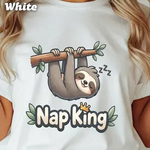 Nap King Sloth T-Shirt | Funny Sleepy Animal Tee | Lazy Day Shirt | Gift for Him #tiktokshop #men #fashionshop