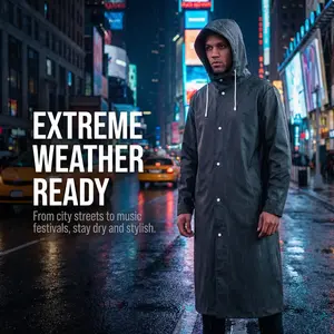 Raincoat, Thickened Tear-Resistant, Long-Lasting, for Fishing, Motorcycle, Construction, Outdoor Workers, Storm Proof