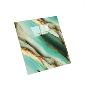10pcs/20pcs/40pcs Teal Green Gold Marble Peel and Stick Decorative Tile Stickers, Waterproof Removable Self-Adhesive Wall Tiles for Kitchen Backsplash Bathroom Home Decor