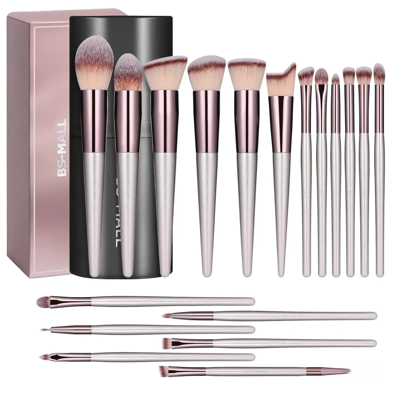 Makeup Brush Set 18 Pcs Premium Synthetic Foundation Powder Concealers Eye shadows Blush Makeup Brushes with black case