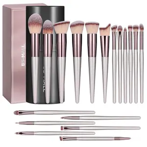 Makeup Brush Set 18 Pcs Premium Synthetic Foundation Powder Concealers Eye shadows Blush Makeup Brushes with black case