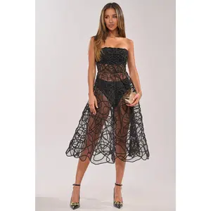 MAYRA ABSTRACT MIDI DRESS
