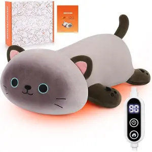 Electric Heating Pad for Period Cramps, Cuddly Siamese Cat Plush with a Hot Soft Belly USB Powered, Menstrual Heating Pad Neck Shoulder Pain Relief, Gift for Daughter Wife Period Heating Pad