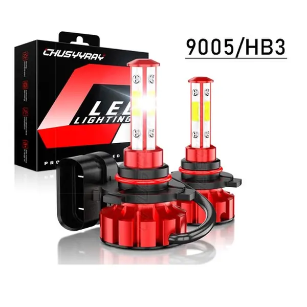 4Sides 9005 LED Headlight Bulbs Kit High For Chevy Silverado 1500 2500 2003-2019 Car Lighting Aerospace Aluminum Super Bright Led