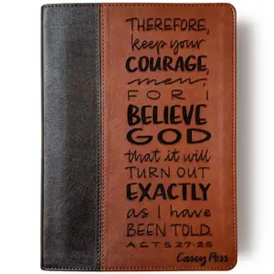 Personalized NLT Every Man's Bible - Brown - Keep Your Courage Men - Hand Lettered and Engraved