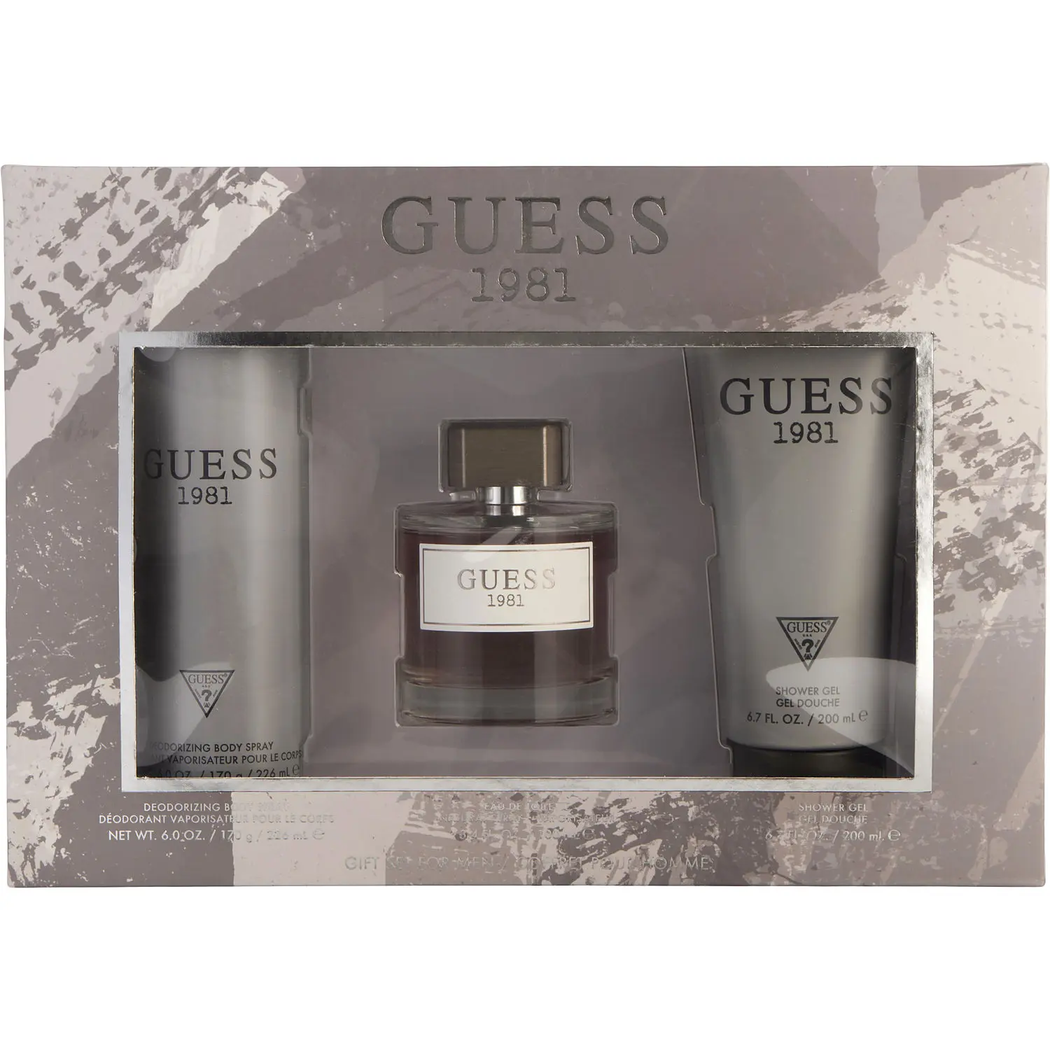Guess 1981 Set-Edt Spray 3.4 Oz & Shower Gel 6.7 Oz & Body Spray 6 Oz For Men