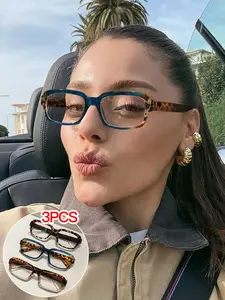 3 Pairs Women's Novel Colorblock Small Square Retro Sunglasses Set, 2026 Unique Design Fashion Glasses, Trendy Streetwear Essential