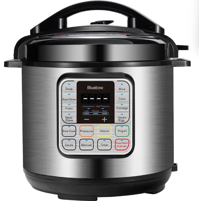Bluebow 6.5 Quart Electric Pressure Cooker, 11-in-1 Multi Cooker Rice Cooker Slow Cooker Sauté Steamer, Stainless Steel