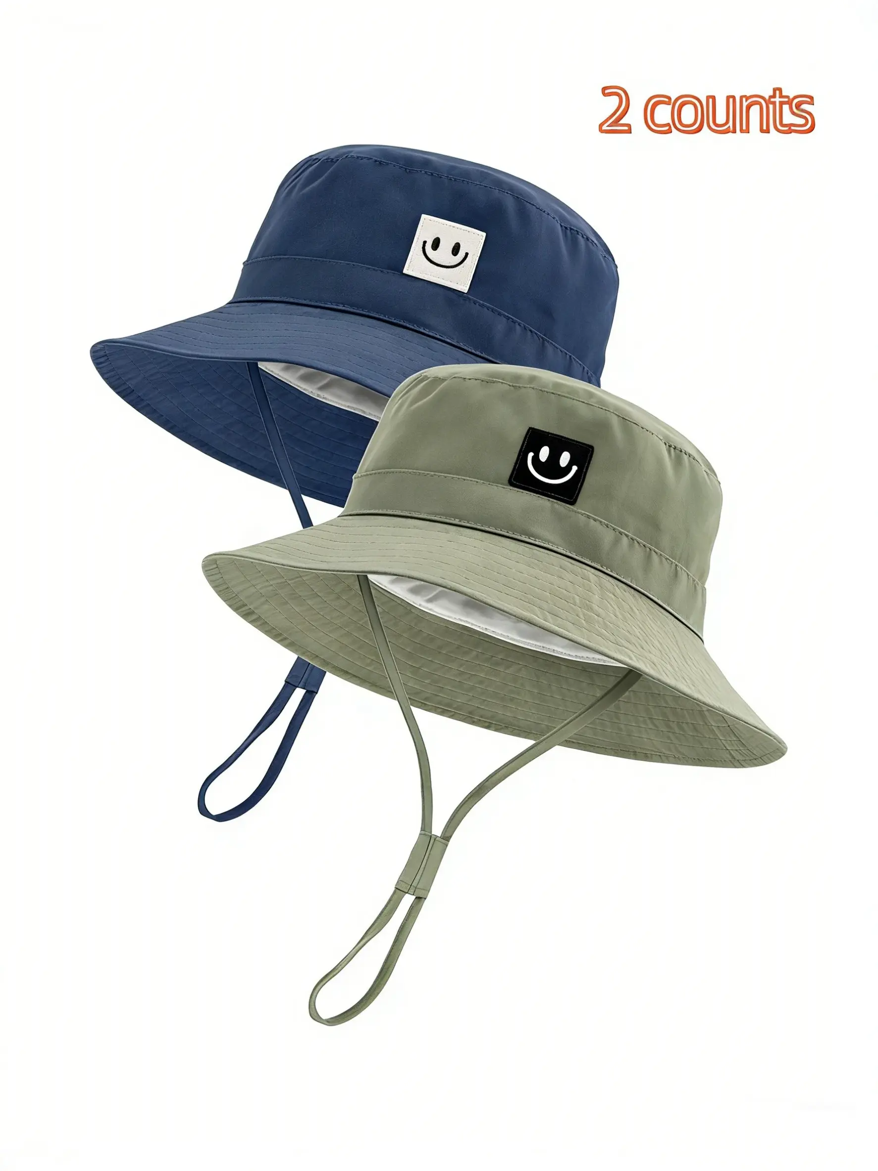 2-Pack Small Head Circumference Fisherman Hats, Wide Brim Upf Sun Protection, Adjustable Windproof Chin Strap, Unisex, Ideal for Fishing, Hiking, Beach, Travel, Lightweight Sun Hat