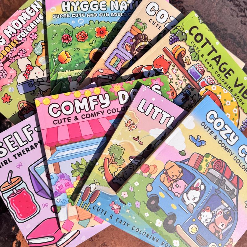 4-Piece or 8-Piece Themed Coloring Books Set, High-Quality Cute Art Books with Various Patterns, Perfect for Daily Relaxation and Holiday Gifts