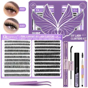 Eyelash Extension Set, Personalized Eyelash Set, Diy Eyelash Extension Set with Eyelash Bond and Seal, Eyelash Remover, Eyelash Brush, Diy Lash Cluster