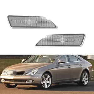 2pcs Clear Front Side Marker lamps Light For 2006 2007 2008 2009 2010 2011 Mercedes CLS-Class W219 CLS550 CLS63 AMG,Replace OEM 2198200321, 2198200421, 219-820-03-21, 219-820-04-21, 2198200321