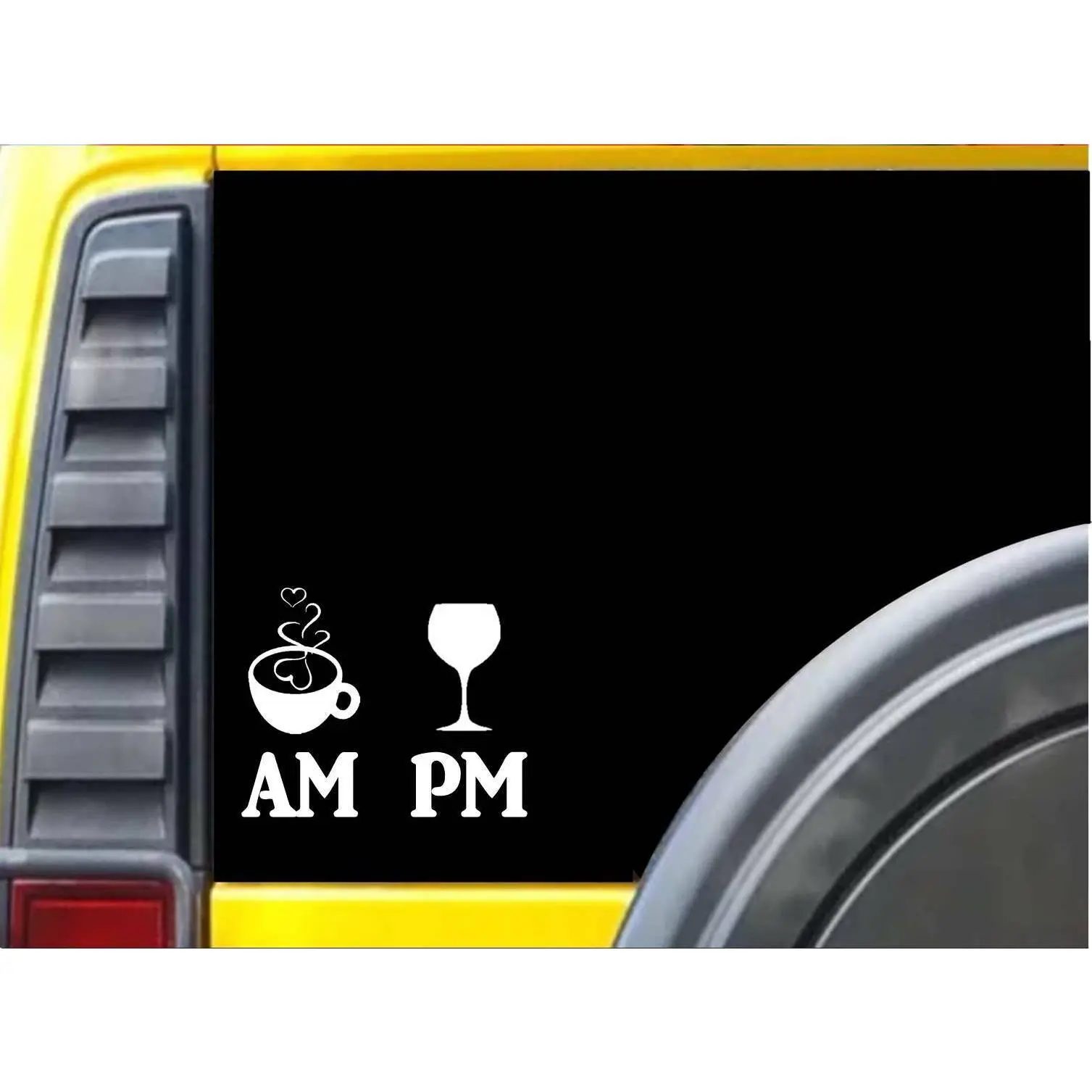 AM PM Coffee Wine Sticker L166 8 inch java coffee beans decal