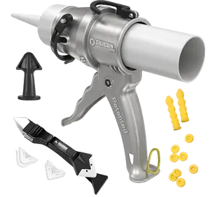 SILIGUN PRO Compact 24:1 Caulking Gun Kit - Patent Design - No Drip Mechanism - Aluminum Body - Adhesives & Hardware Seal Repair Tool