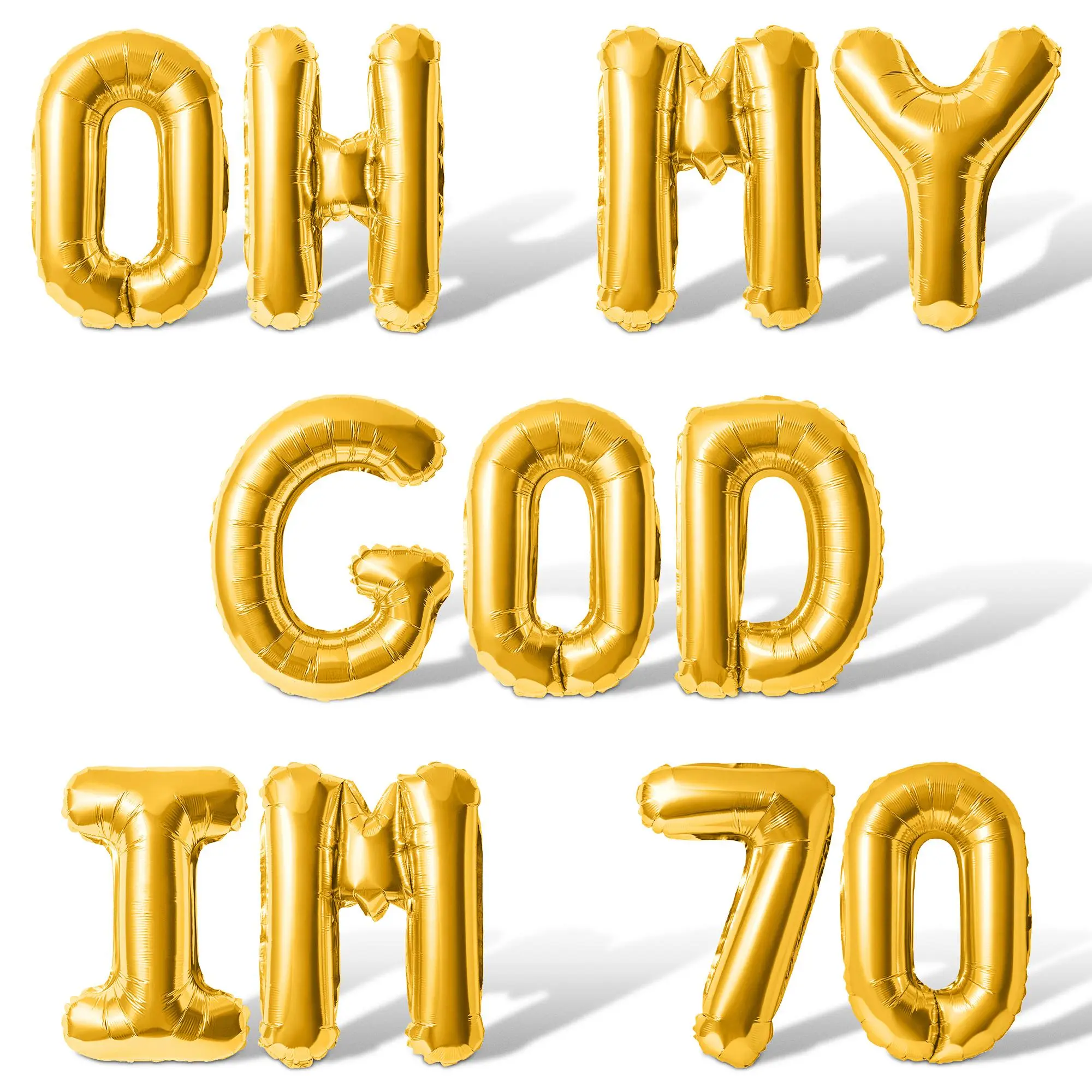 Letter Balloons - OH MY GOD IM 70 16" Inch Alphabet Letters Foil Mylar Balloon 70th Birthday Party Banner