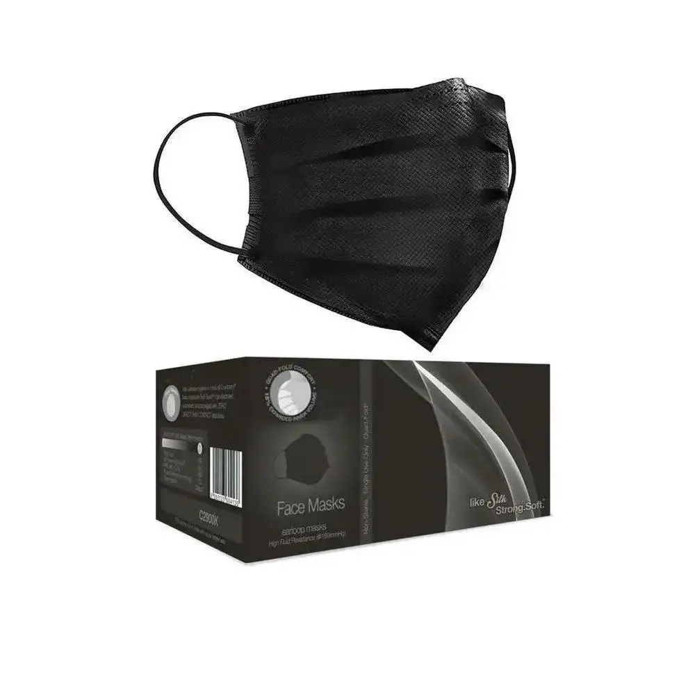 Black Surgical 3 Layer Disposable 20 Piece Face Mask