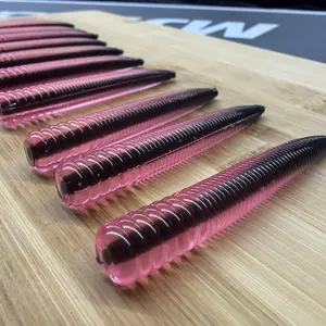 Lucki Baits Red with Black core-shot 3” Ned Rig 10 Pack