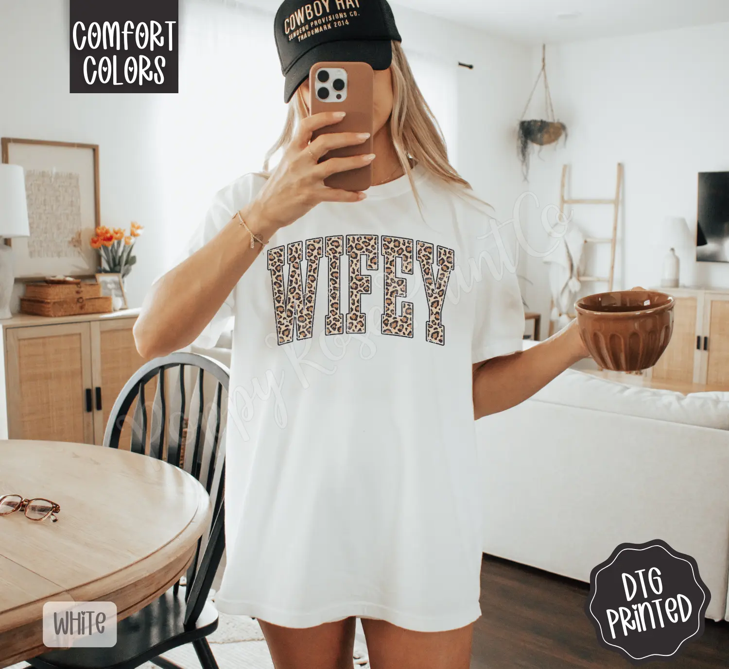 Leopard Wifey Shirt Comfort Colors, Trendy Women's Graphic Tshirt