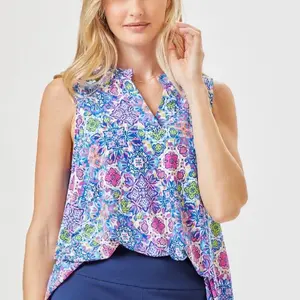 Dear Scarlett Royal Multi Sleeveless Top