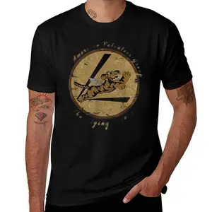 Flying Tigers WWII Insignia Mens T Shirts Cotton Short Sleeve T-Shirt Crew Neck Tees Casual Shirt