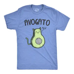 Mens Avogato Funny T shirt Avocado Cat Tee Cute Kitty Face Graphic Novelty Humor Mens Funny T Shirts Cool Vintage Fashion T-Shirt Gift Classic Menswear Cinco De Mayo Apparel for Men Funny Cat Short Sleeve Royal