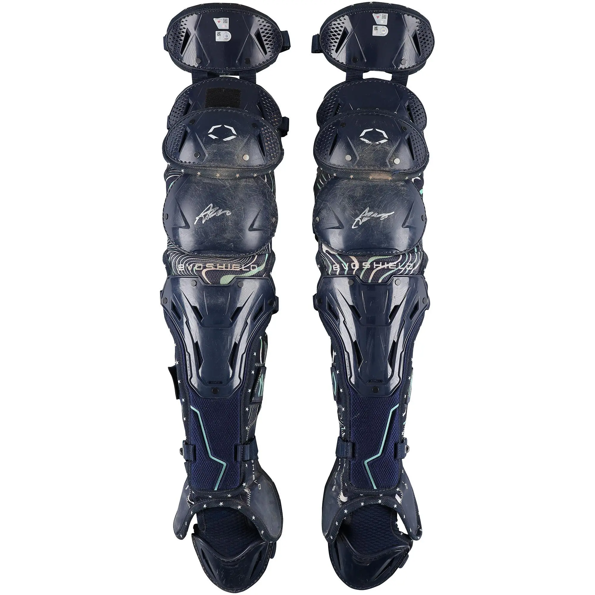 Austin Wells New York Yankees Autographed Game-Used Navy EvoShield Shin Guards vs. Detroit Tigers on September 10, 2025 - Fanatics Authentic Certified