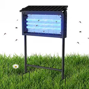 Solar Bug Zapper Outdoor Waterproof Electric Mosquito and Fly Zapper with Smart Light Sensor Rechargeable Solar Powered Trap for Patio, Backyard, Garden, Camping, and Indoor Use