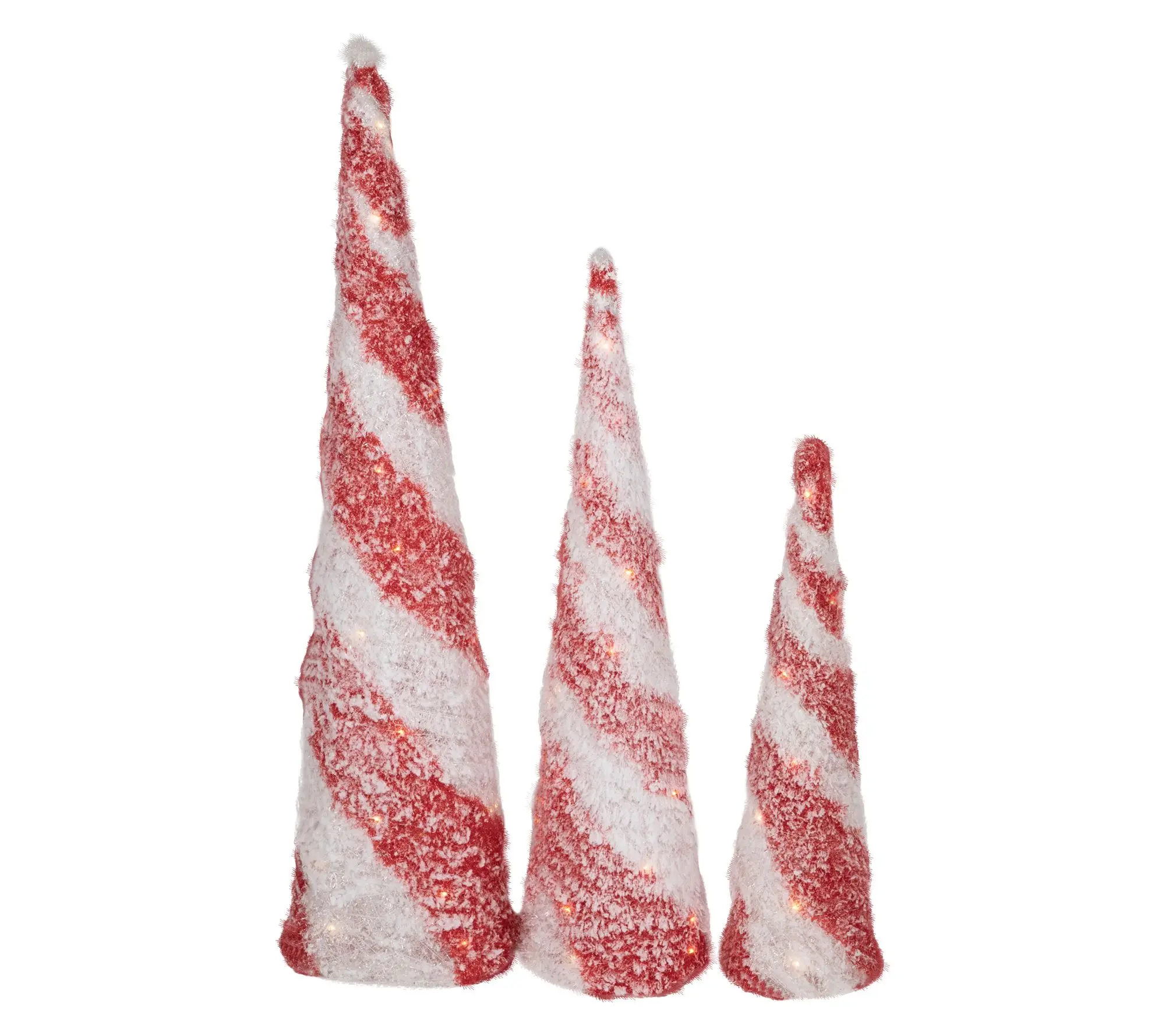 Northlight 3.25' LED Candy Cane Christmas Cone Trees 3-Piece Northlight 3.25' LED Candy Cane Christmas Cone Trees 3-Piece