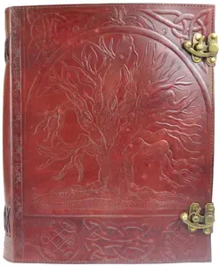 10" x 13" Tree leather blank journal w/ latch