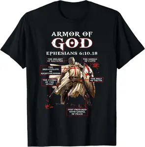 100%cotton Armor of God Knight Templar for Men T-Shirt