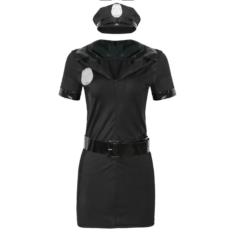 3pcs Adult Sexy Police Officer Costume For Women, Halloween Cop Uniform, Cosplay, Adult Sexy Police Officer Costume For Women Hoodie Clothes