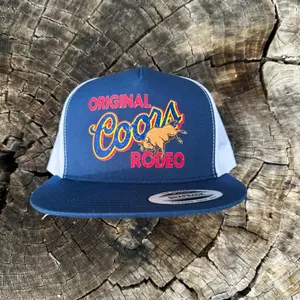 Retro Coors Rodeo Trucker Hat - Flatbill Trucker Hat - Western Snapback, Wardrobe Staple, For Any Season, Fun Graphics