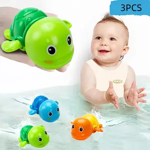 Cute Swimming Turtle Bath Toy for Babies, Floating Spring Toy for Kids Ages 1-3, 3-Pack Baby Shower Gift Set